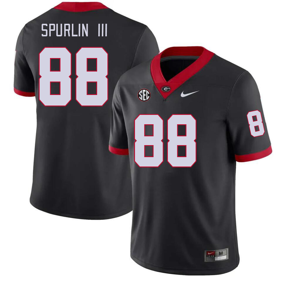 Men #88 Pearce Spurlin III Georgia Bulldogs College Football Jerseys Stitched-Black - Click Image to Close